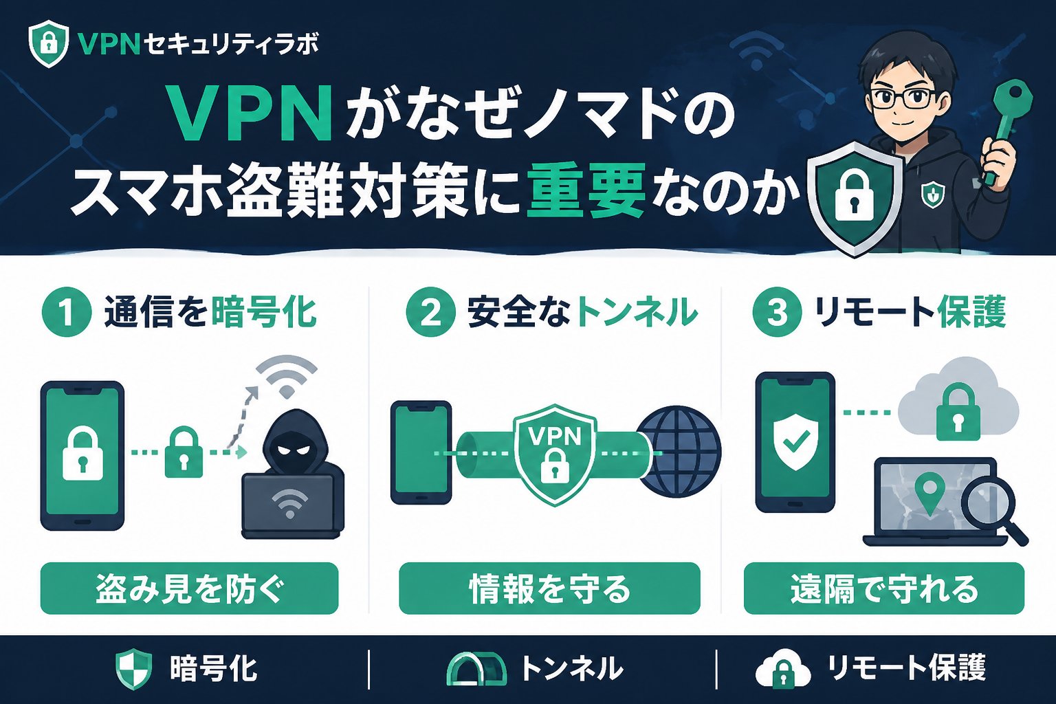 プライバシー VPNがなぜノマドのスマホ盗難対策に重要なのか
