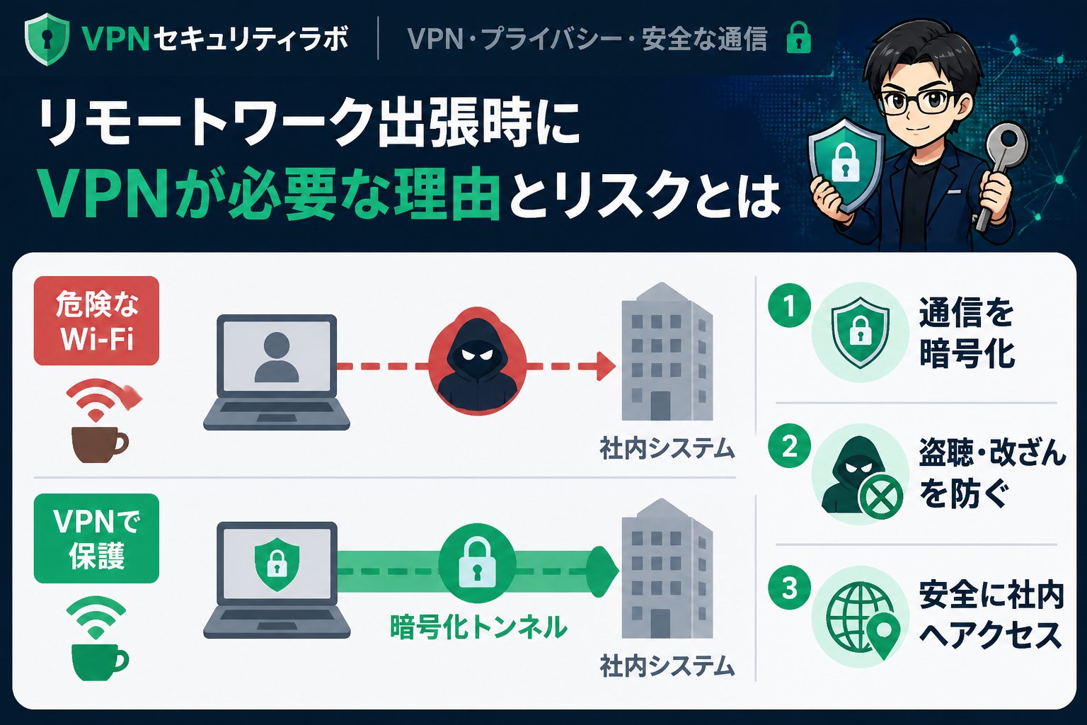 プライバシー リモートワーク出張時にVPNが必要な理由とリスクとは