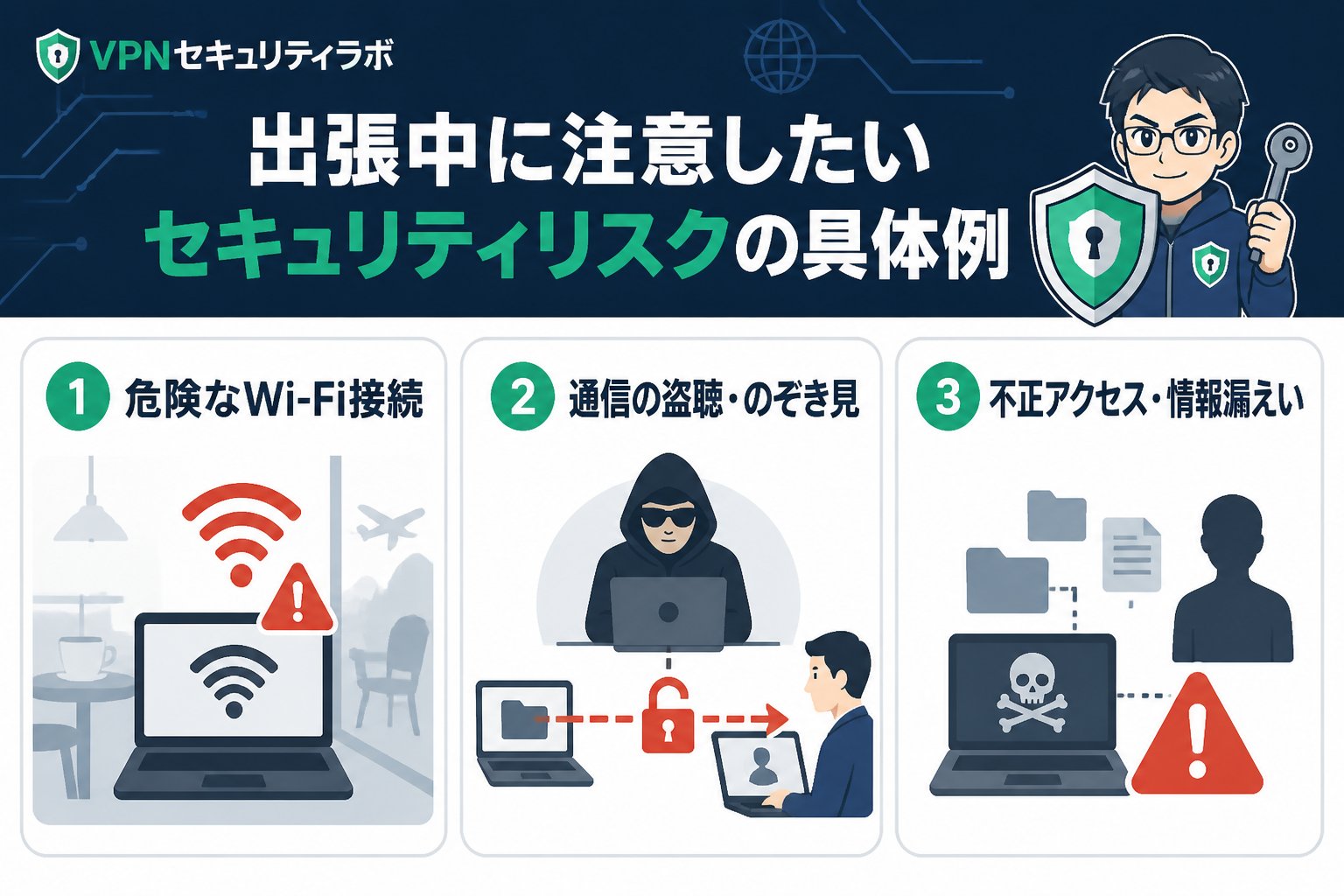 プライバシー 出張中に注意したいセキュリティリスクの具体例