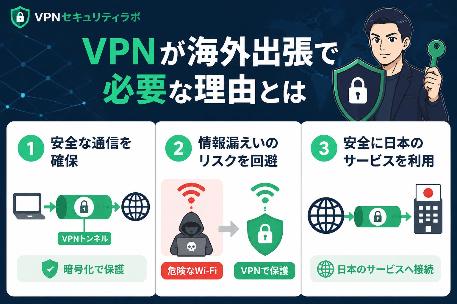 プライバシー VPNが海外出張で必要な理由とは