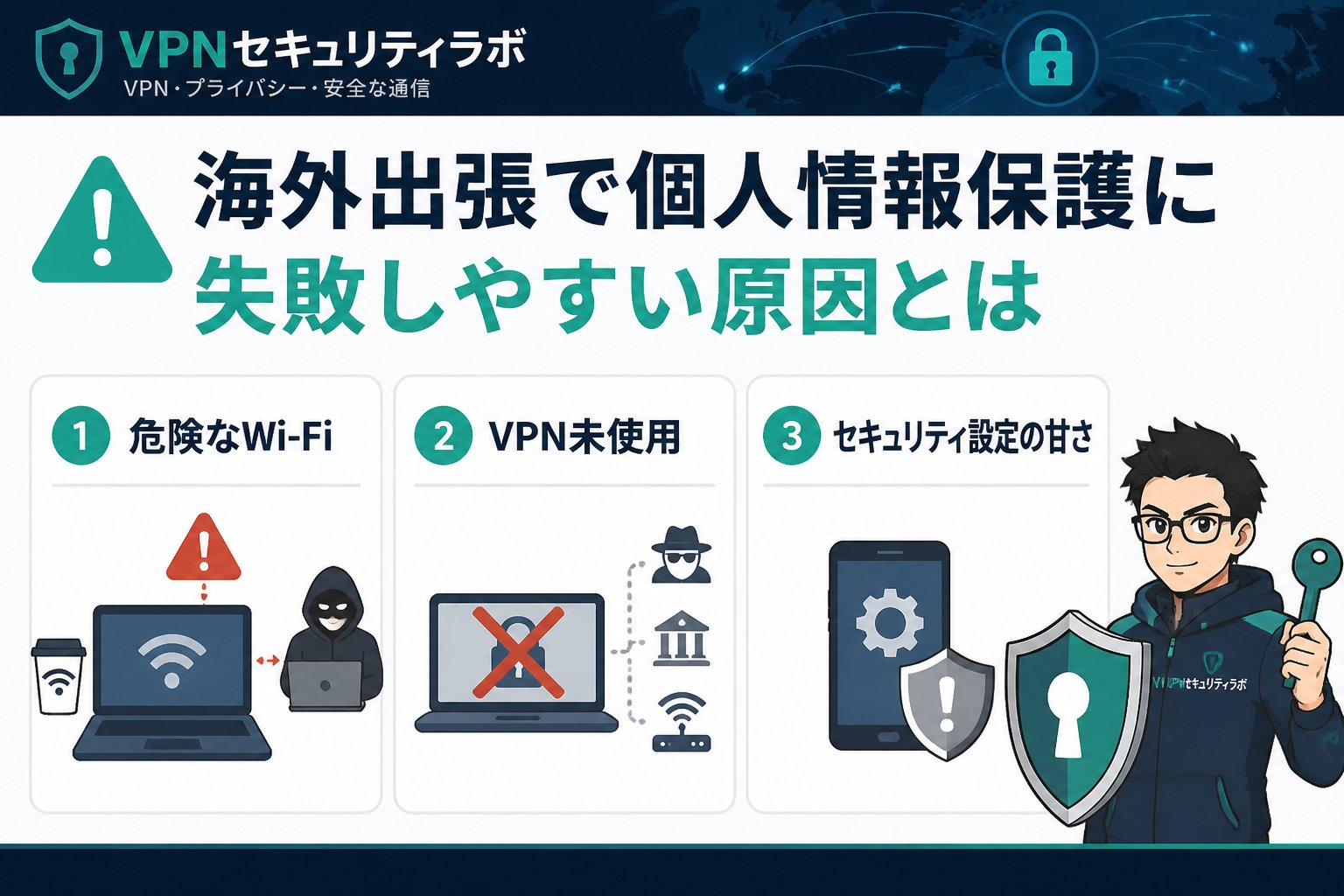 プライバシー 海外出張で個人情報保護に失敗しやすい原因とは