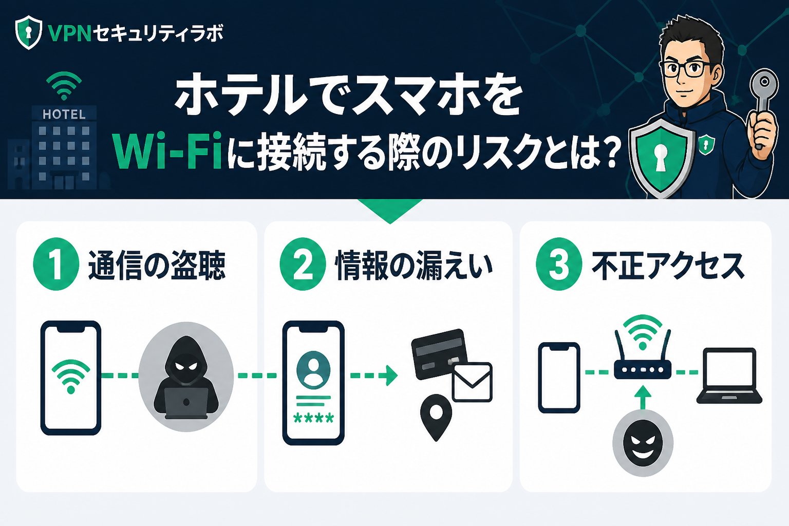 フリーWi-Fi ホテルでスマホをWi-Fiに接続する際のリスクとは?