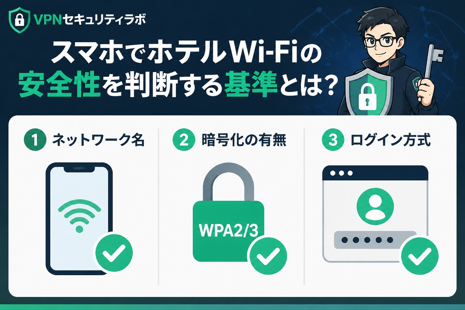 フリーWi-Fi スマホでホテルWi-Fiの安全性を判断する基準とは?
