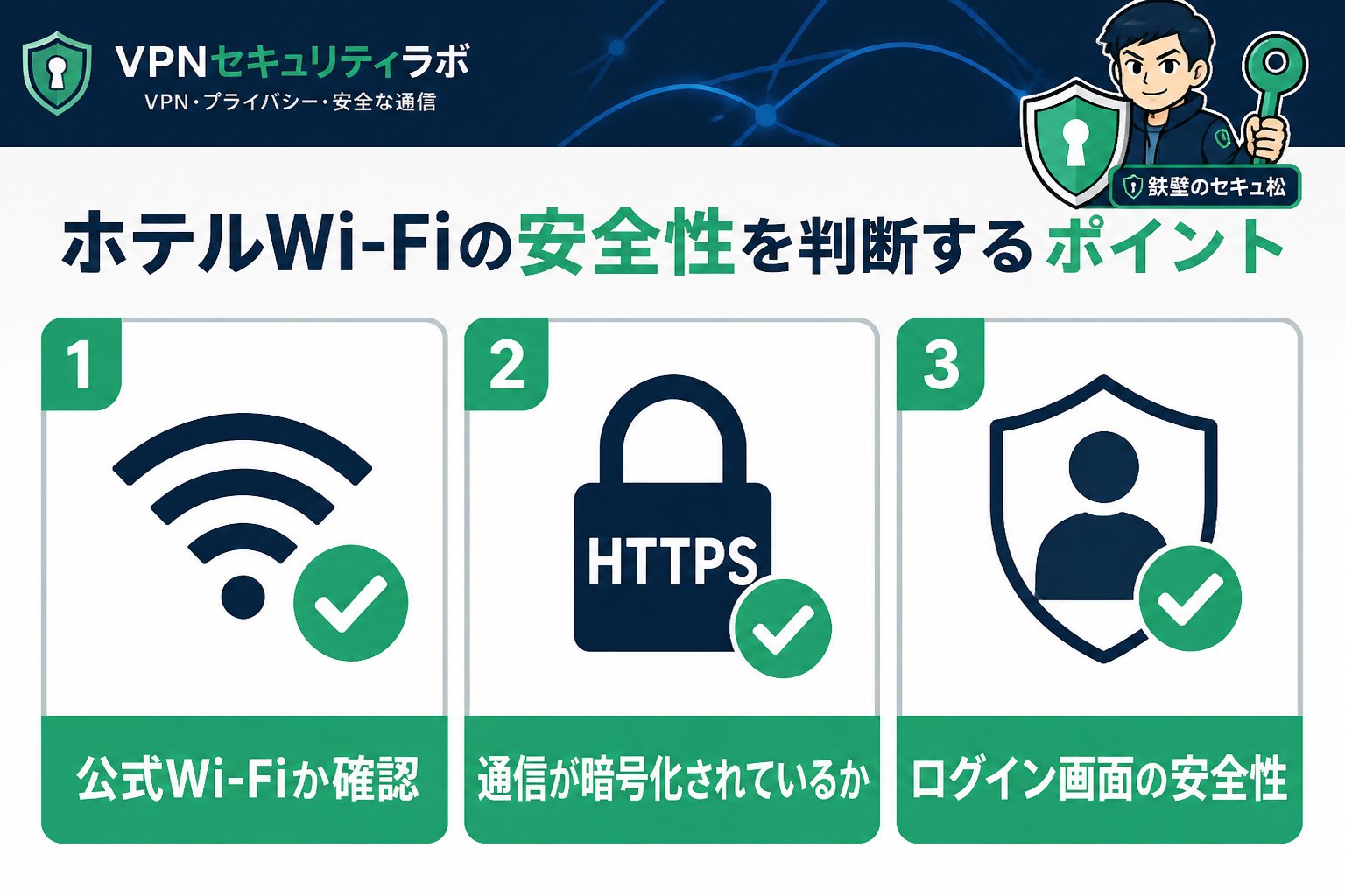 フリーWi-Fi ホテルWi-Fiの安全性を判断するポイント
