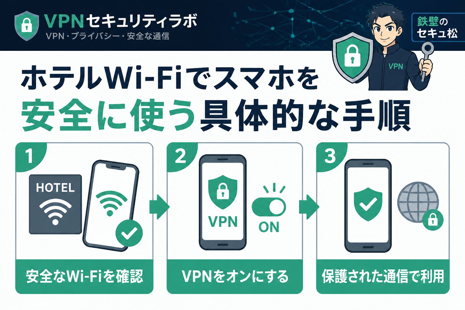 フリーWi-Fi ホテルWi-Fiでスマホを安全に使う具体的な手順