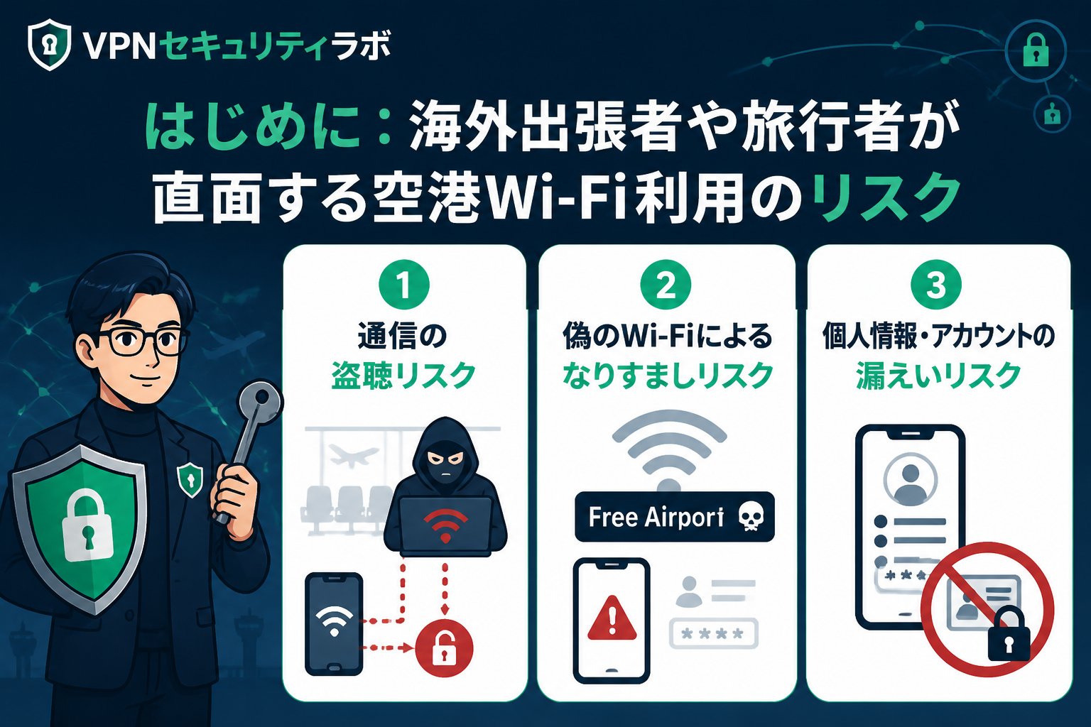 フリーWi-Fi はじめに:海外出張者や旅行者が直面する空港Wi-Fi利用のリスク