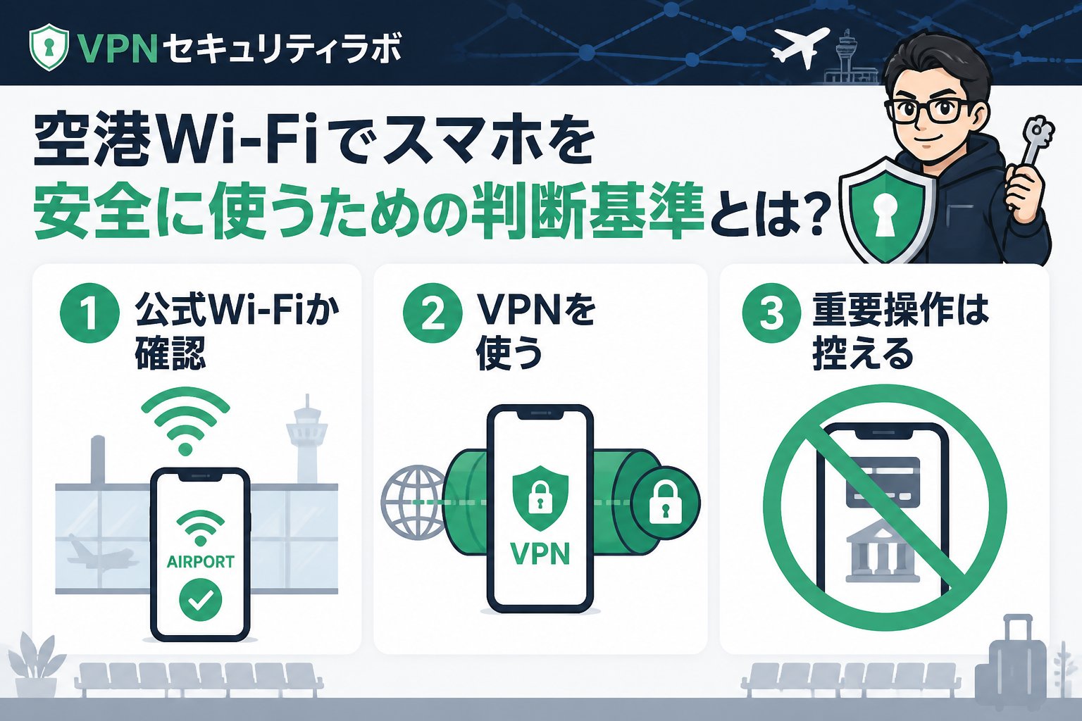 フリーWi-Fi 空港Wi-Fiでスマホを安全に使うための判断基準とは?