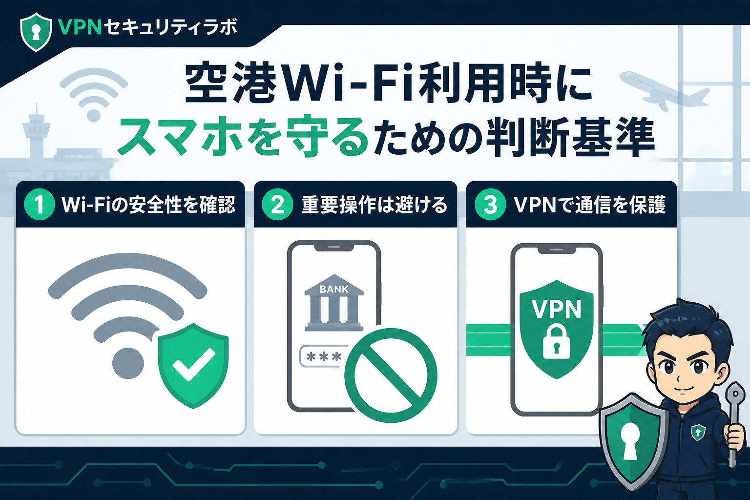 フリーWi-Fi 空港Wi-Fi利用時にスマホを守るための判断基準