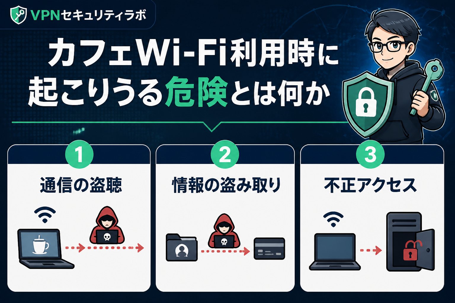 フリーWi-Fi カフェWi-Fi利用時に起こりうる危険とは何か