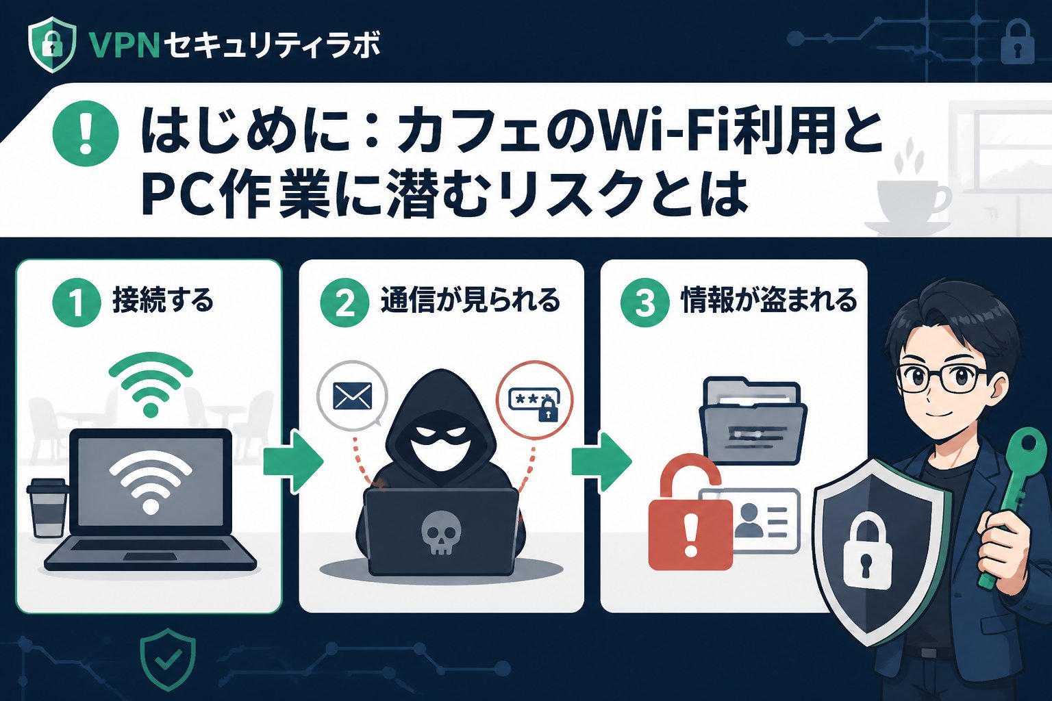 フリーWi-Fi はじめに:カフェのWi-Fi利用とPC作業に潜むリスクとは