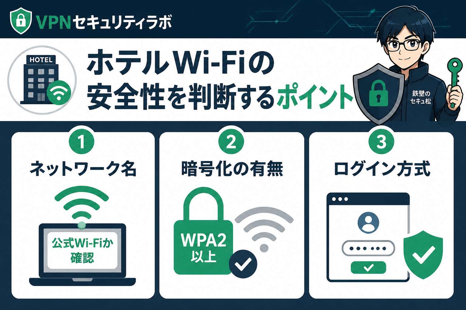 フリーWi-Fi ホテルWi-Fiの安全性を判断するポイント