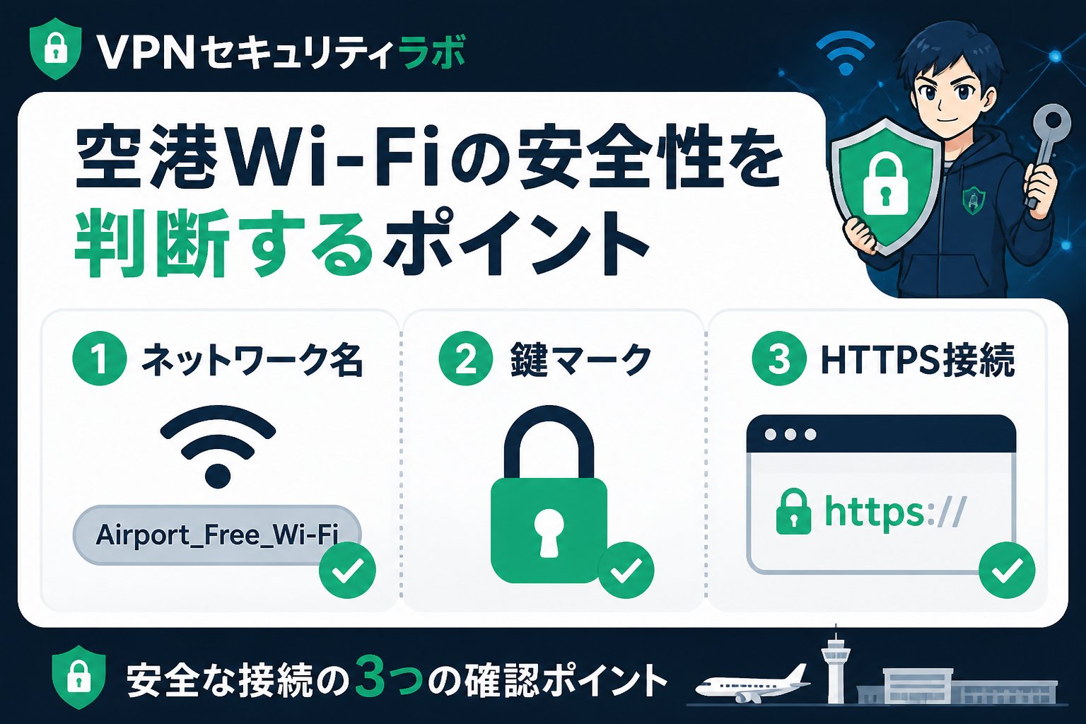 フリーWi-Fi 空港Wi-Fiの安全性を判断するポイント