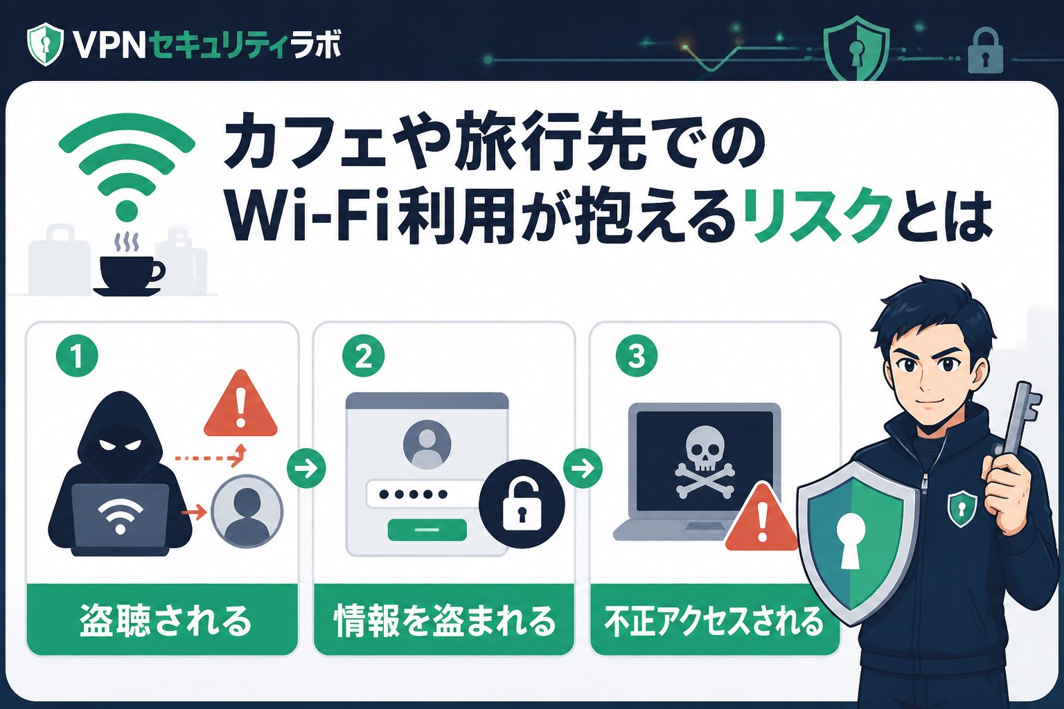 フリーWi-Fi カフェや旅行先でのWi-Fi利用が抱えるリスクとは