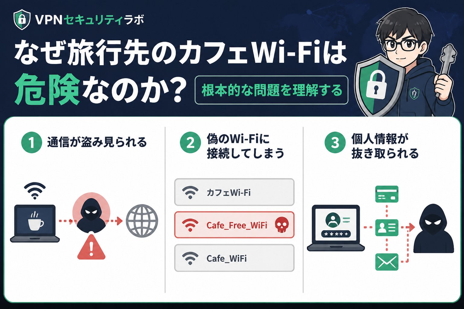 フリーWi-Fi なぜ旅行先のカフェWi-Fiは危険なのか？根本的な問題を理解する