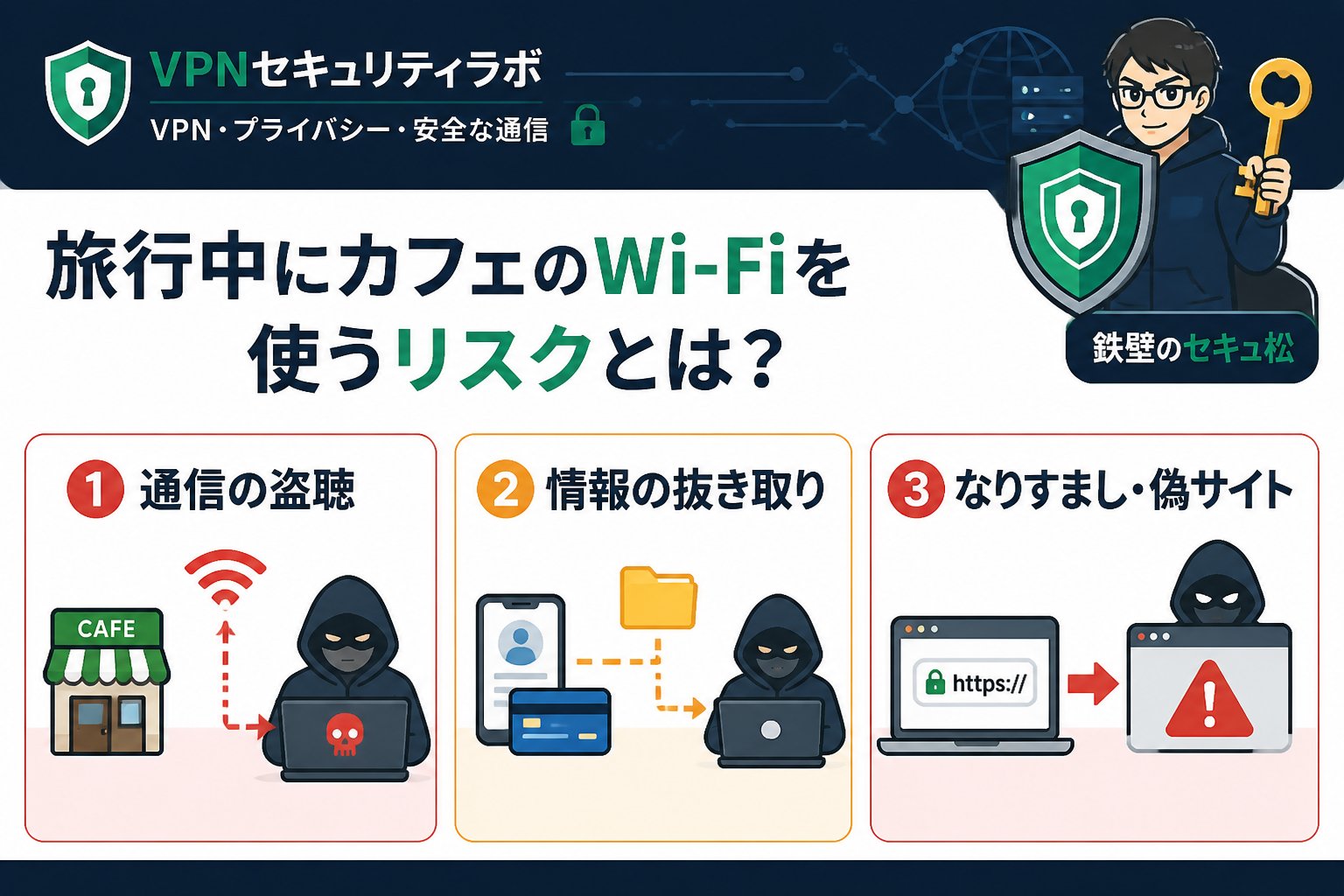 フリーWi-Fi 旅行中にカフェのWi-Fiを使うリスクとは？