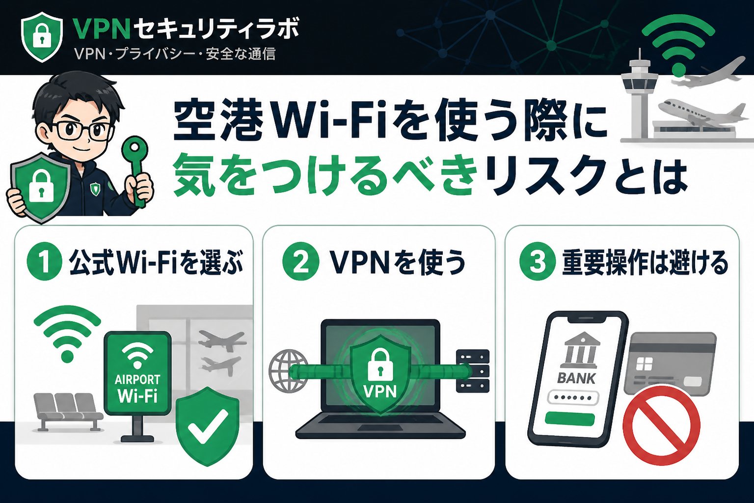 フリーWi-Fi 空港Wi-Fiを使う際に気をつけるべきリスクとは
