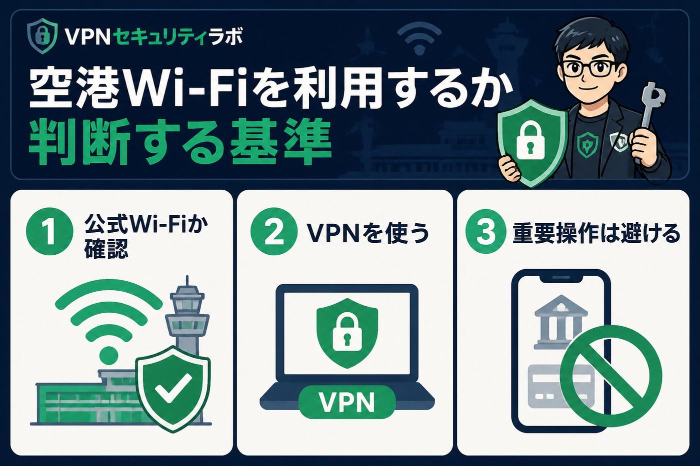 フリーWi-Fi 空港Wi-Fiを利用するかどうか判断する基準