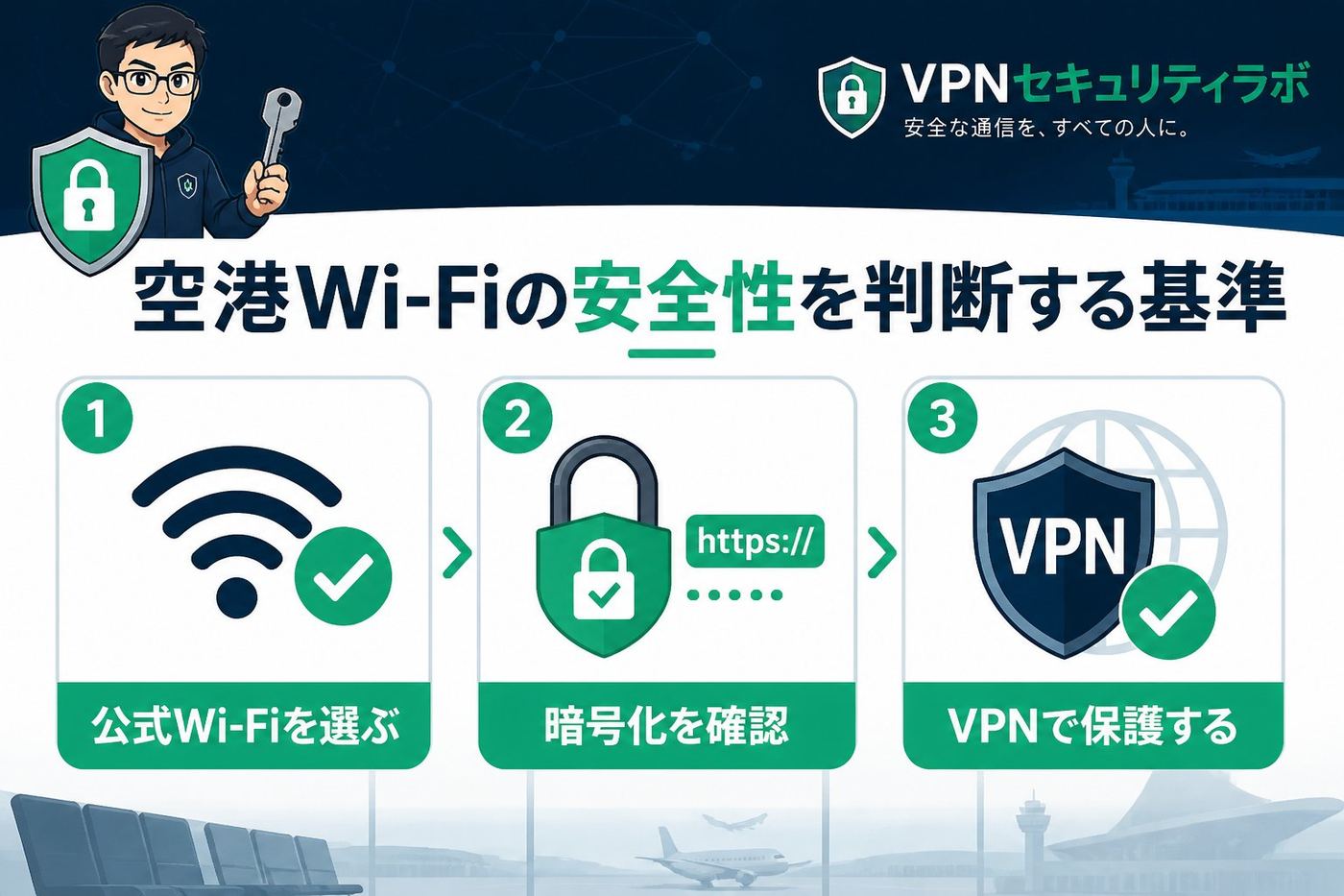 フリーWi-Fi 空港Wi-Fiの安全性を判断する基準