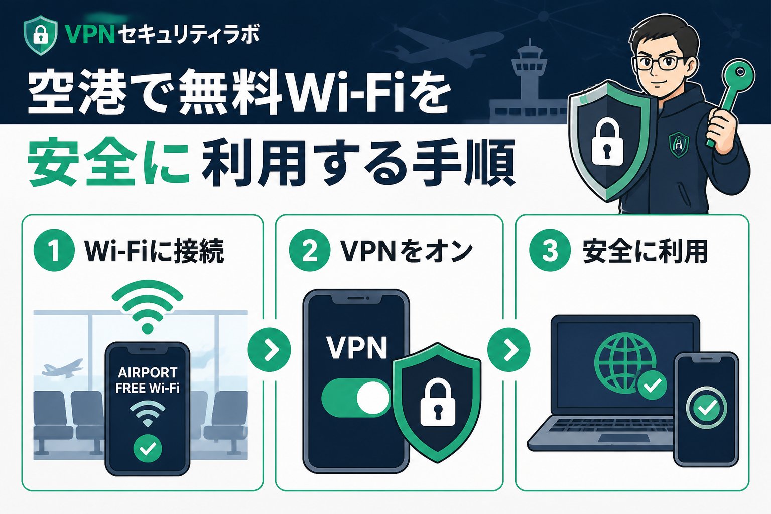 フリーWi-Fi 空港で無料Wi-Fiを安全に利用する具体的な手順