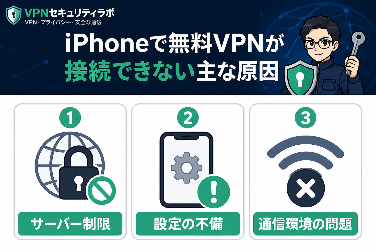 VPN比較 iPhoneで無料VPNが接続できない場合の初心者向けの原因と比較