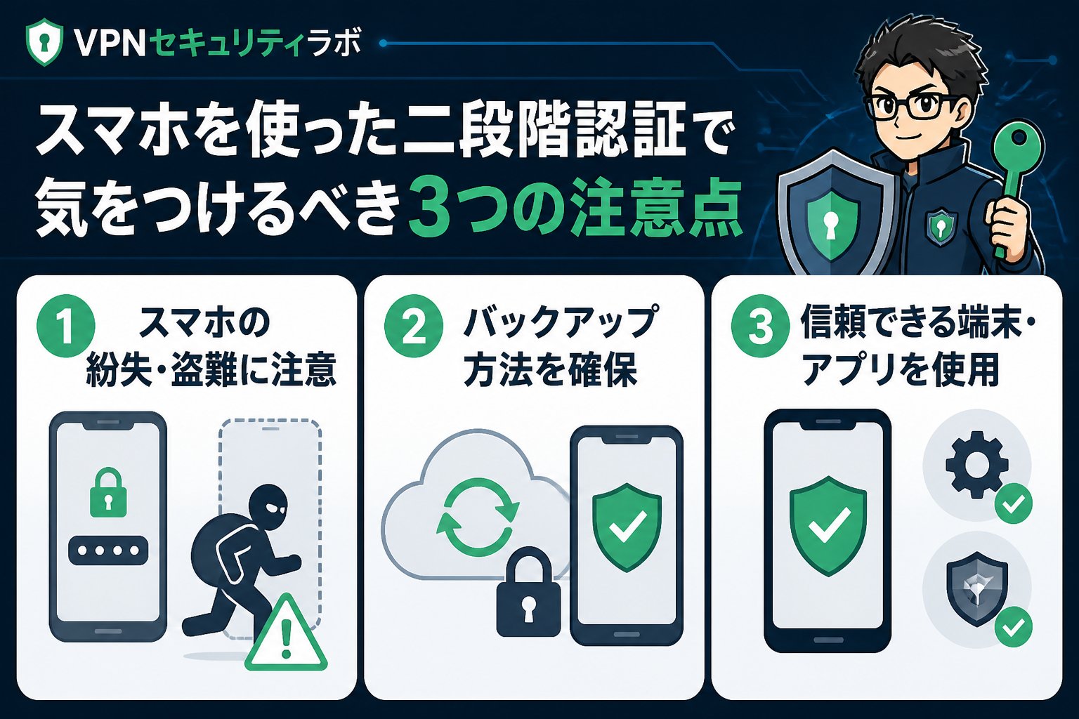 セキュリティ スマホを使った二段階認証で気をつけるべき3つの注意点