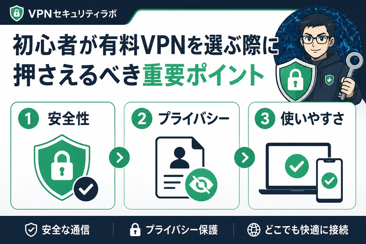 VPN比較 初心者が有料VPNを選ぶ際に押さえるべき重要ポイント