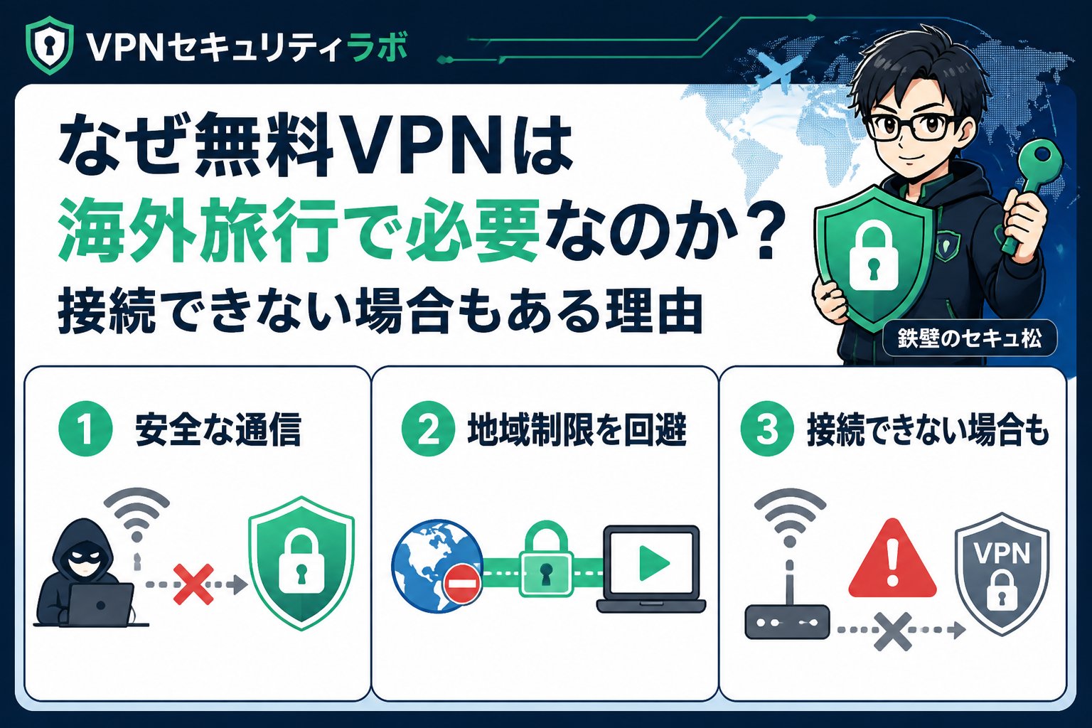 VPN比較 なぜ無料VPNは海外旅行で必要なのか?接続できない場合もある理由