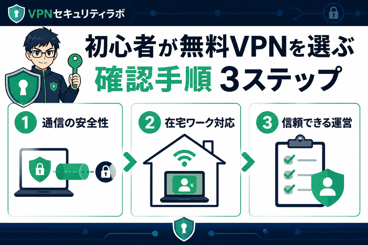 VPN比較 無料VPN在宅ワーク確認手順を含む初心者が無料VPNを選ぶ際の判断基準