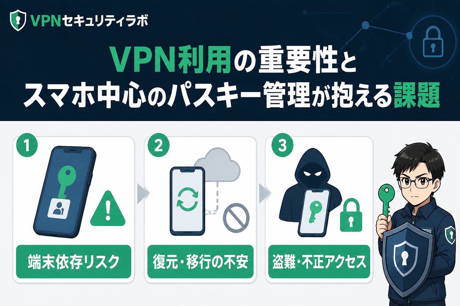 セキュリティ VPN利用の重要性とスマホ中心のパスキー管理が抱える課題