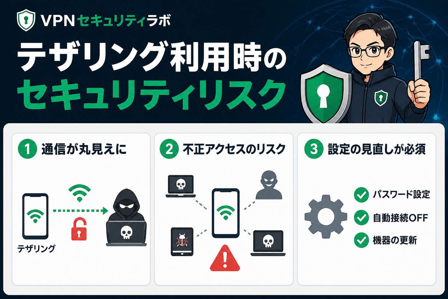 フリーWi-Fi 公衆Wi-Fi外出先注意点を踏まえたスマホやPCのテザリング利用時のセキュリティリスク