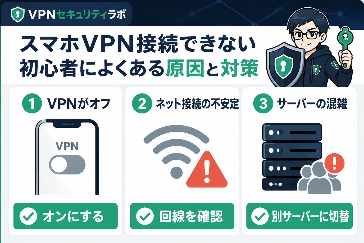 VPN比較 スマホVPN接続できない初心者によくある原因と対策