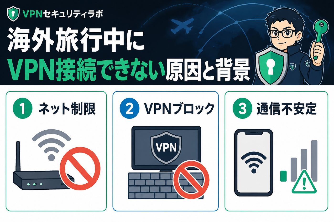 VPN比較 海外旅行中にVPN接続できない原因と背景