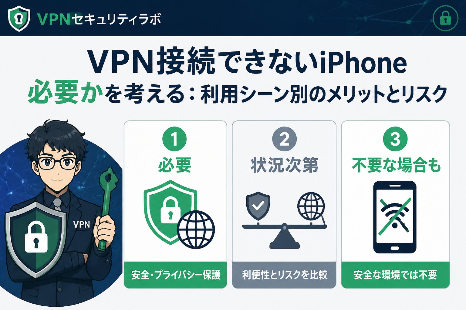 VPN比較 VPN接続できないiPhone必要かを考える:利用シーン別のメリットとリスク