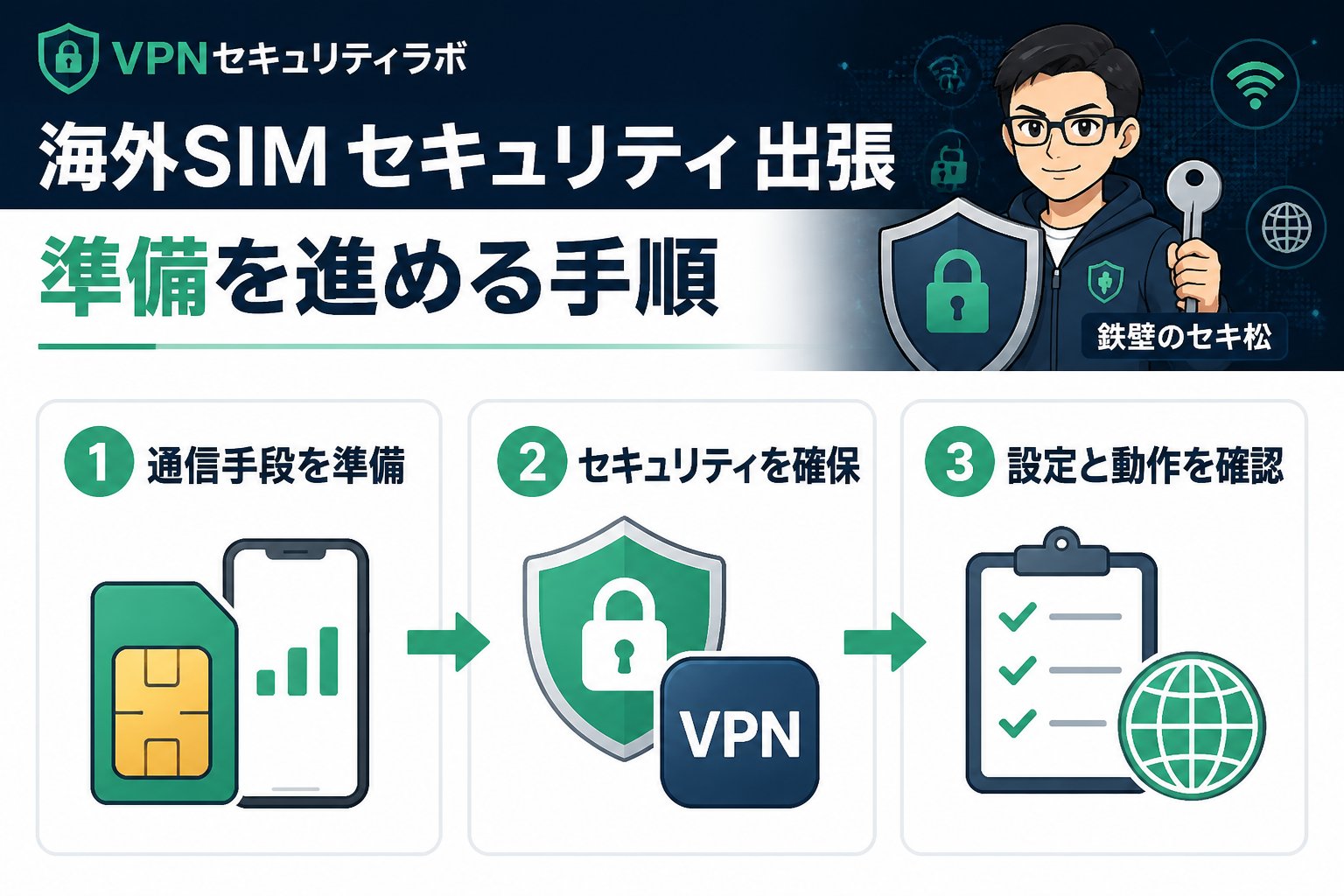 プライバシー 海外SIM セキュリティ 出張 準備を進める手順