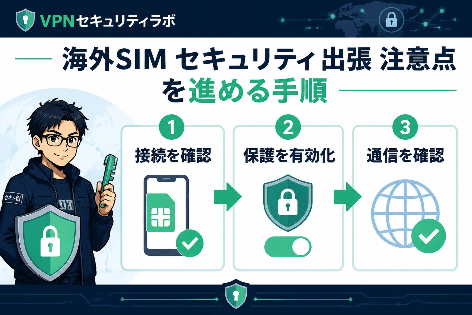 プライバシー 海外SIM セキュリティ 出張 注意点を進める手順