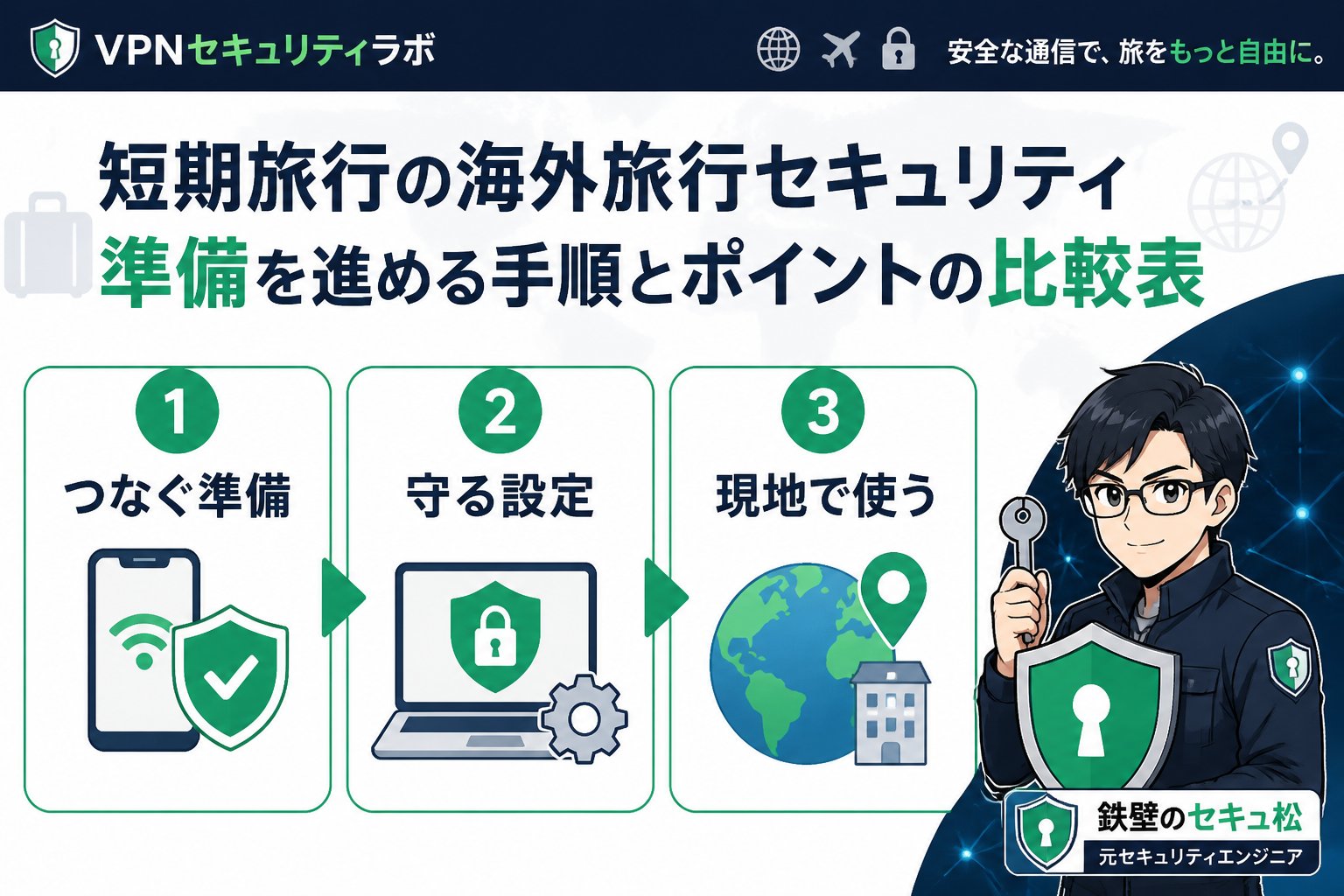 プライバシー 短期旅行の海外旅行 セキュリティ 短期旅行 準備を進める手順とポイントの比較表