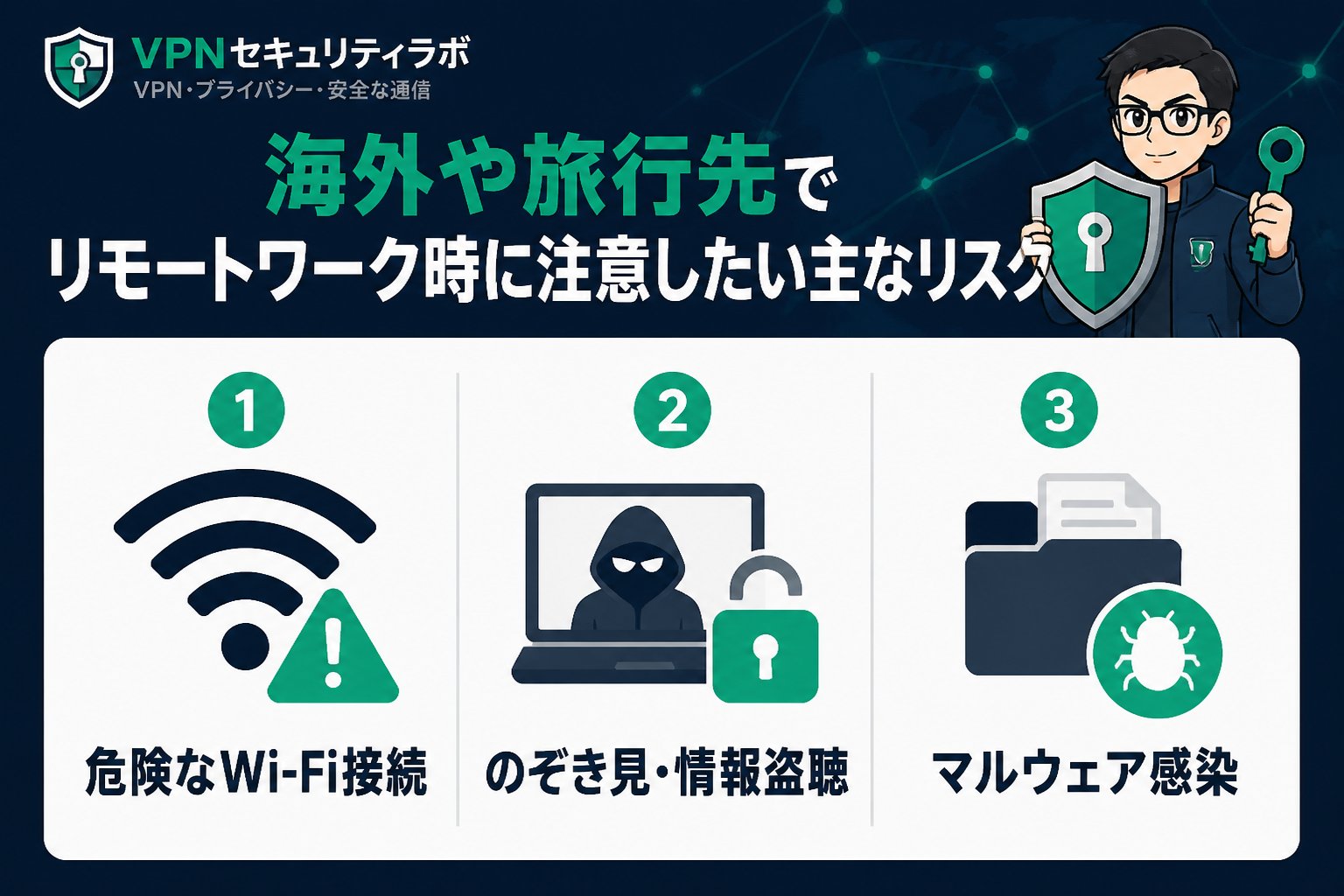 プライバシー 海外や旅行先でリモートワーク時に注意したい主なリスク