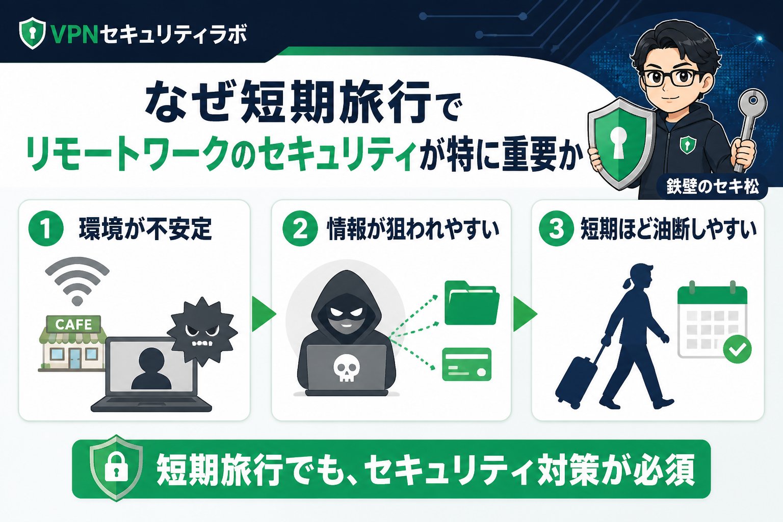 プライバシー なぜ短期旅行でリモートワークのセキュリティが特に重要か