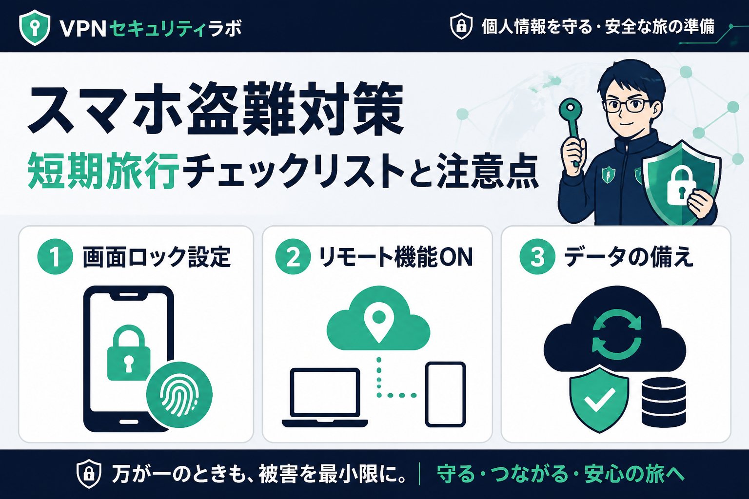 プライバシー スマホ盗難対策短期旅行チェックリストと注意点