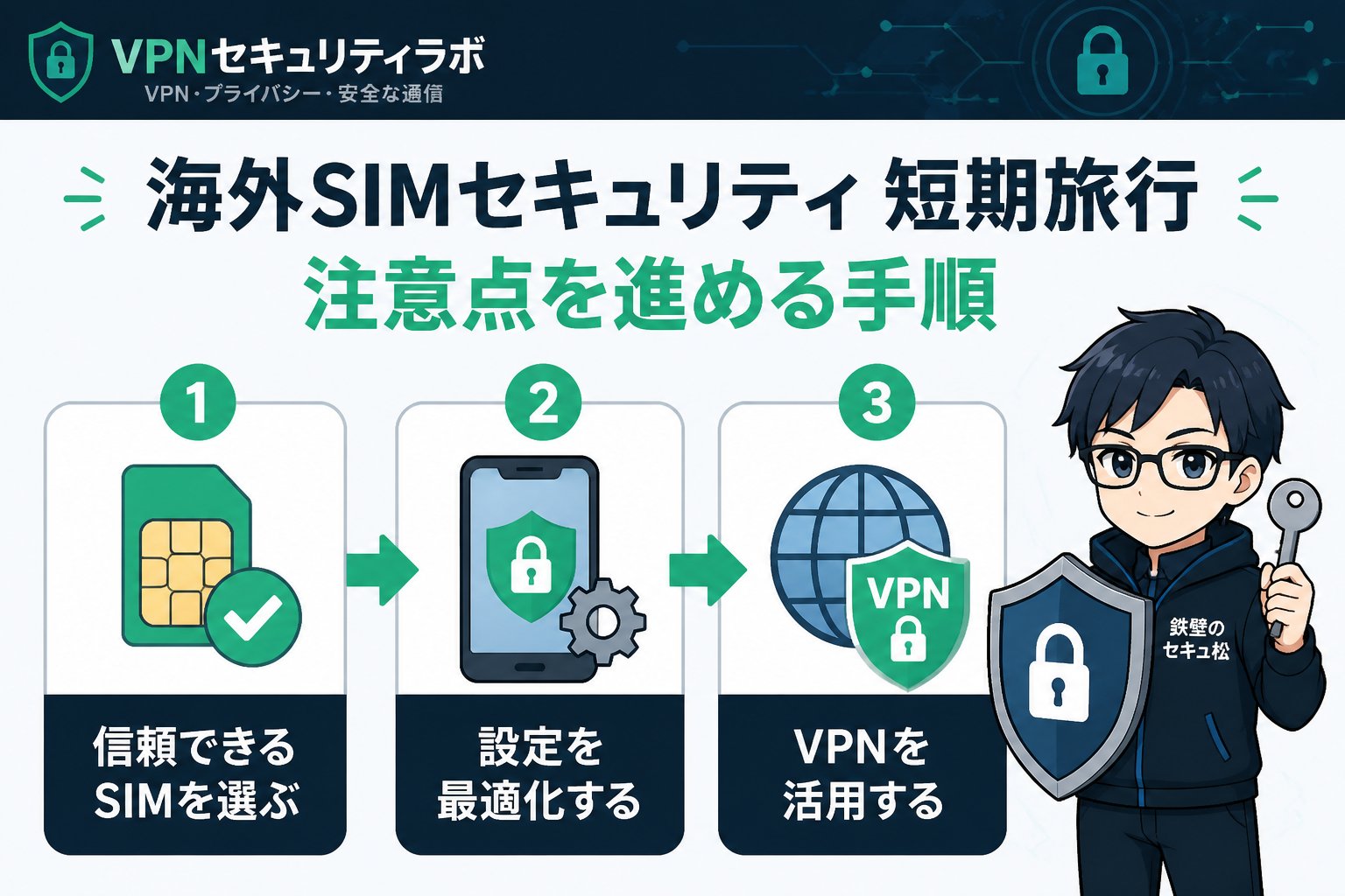 プライバシー 海外SIM セキュリティ 短期旅行 注意点を進める手順