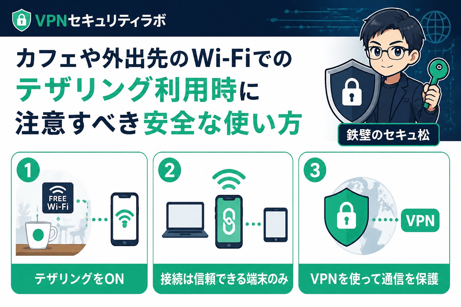 フリーWi-Fi カフェや外出先のWi-Fiでのテザリング利用時に注意すべき安全な使い方