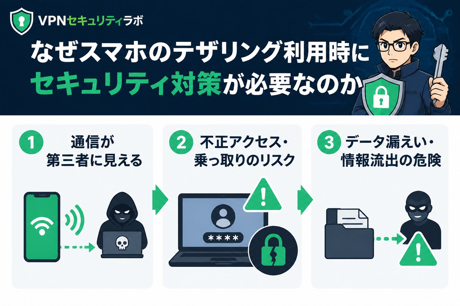 フリーWi-Fi なぜスマホのテザリング利用時にセキュリティ対策が必要なのか