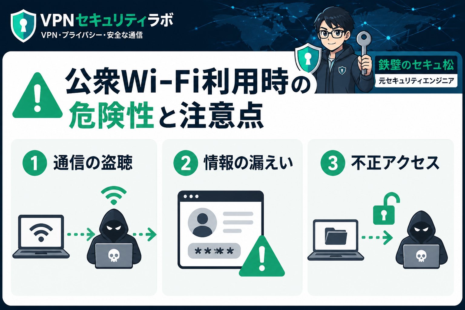 フリーWi-Fi 公衆Wi-Fi利用時の危険性と注意点
