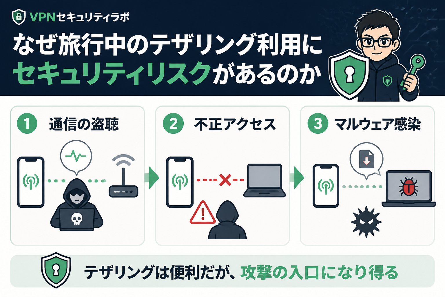 フリーWi-Fi なぜ旅行中のテザリング利用にセキュリティリスクがあるのか
