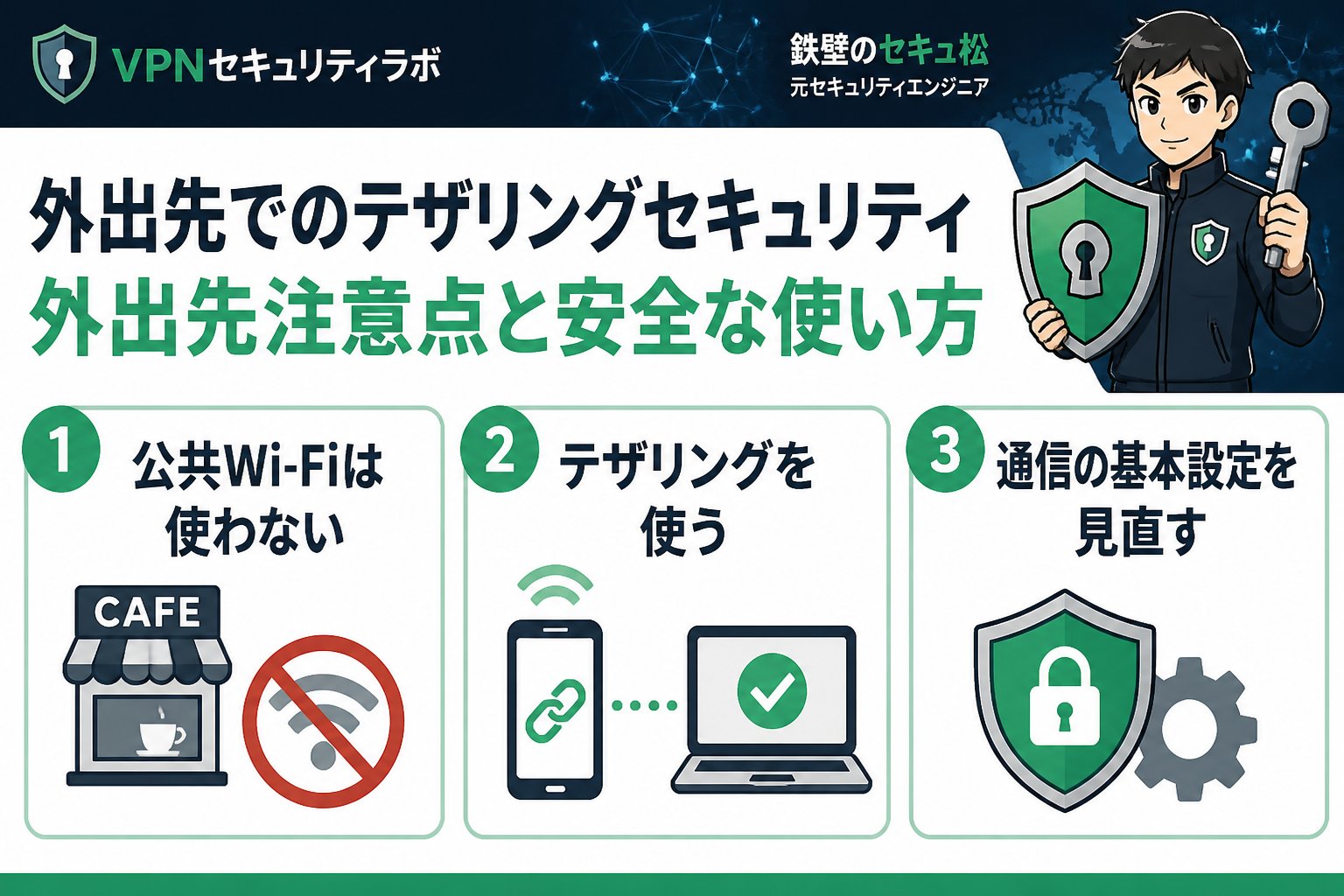 フリーWi-Fi 外出先でのテザリングセキュリティ外出先注意点と安全な使い方