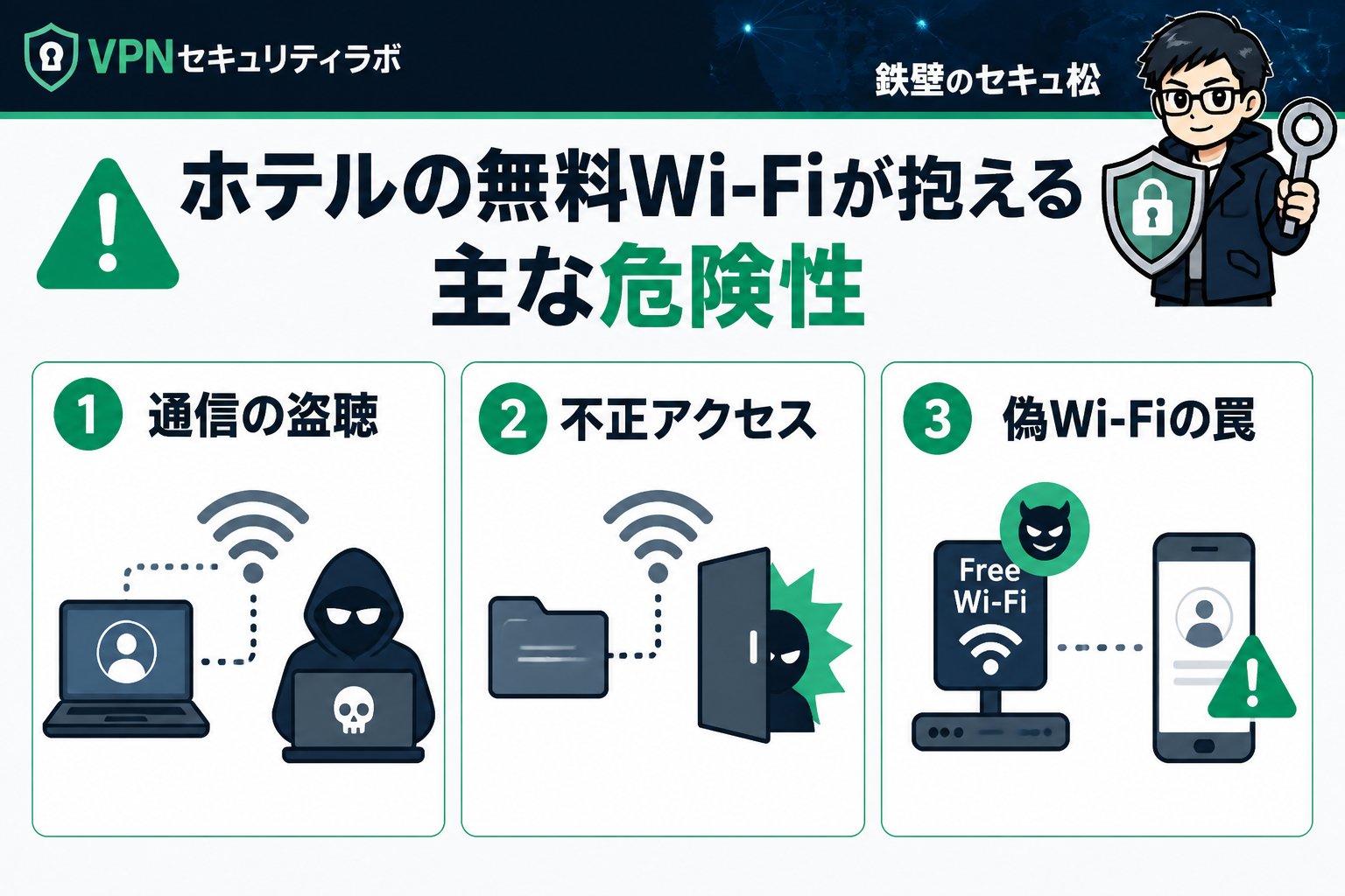 フリーWi-Fi ホテルの無料Wi-Fiが抱える主な危険性