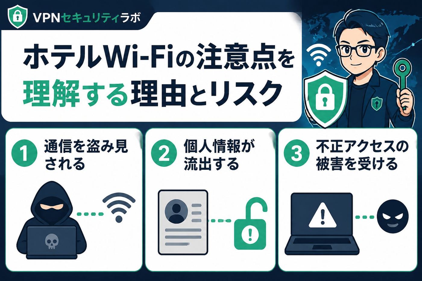 フリーWi-Fi ホテルWi-Fiの注意点(外出先)を理解する理由とリスク