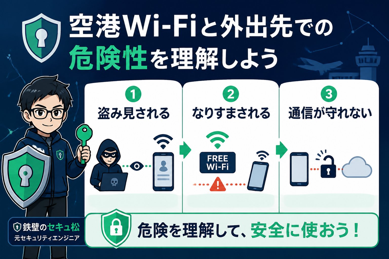 フリーWi-Fi 空港Wi-Fiと外出先での危険性を理解しよう