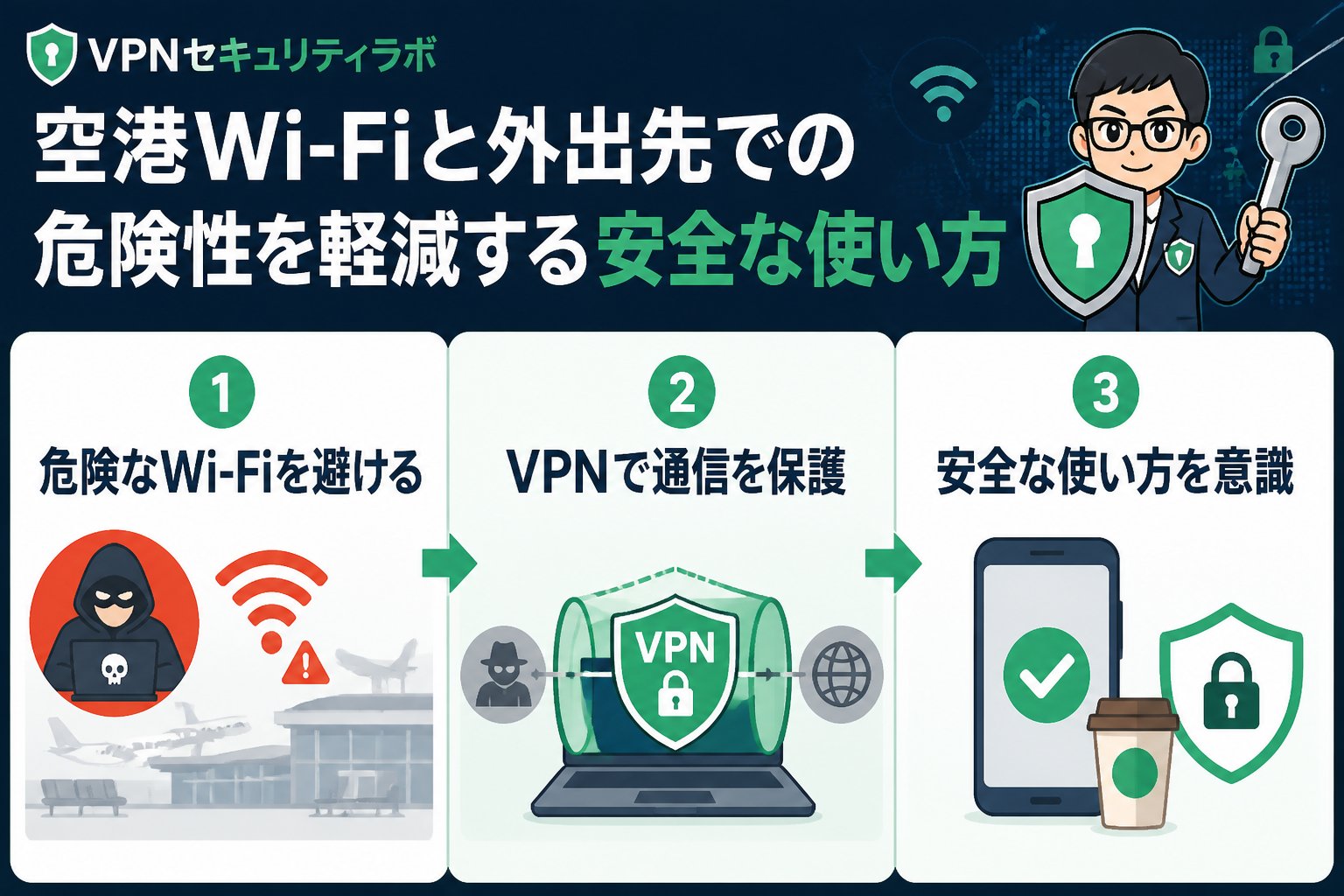 フリーWi-Fi 空港Wi-Fiと外出先での危険性を軽減する安全な使い方