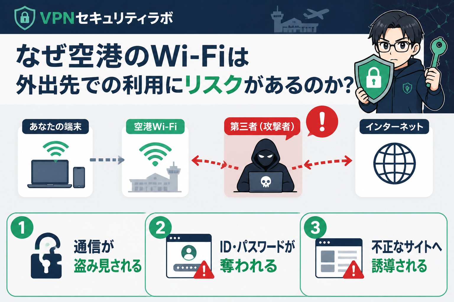 フリーWi-Fi なぜ空港のWi-Fiは外出先での利用にリスクがあるのか?